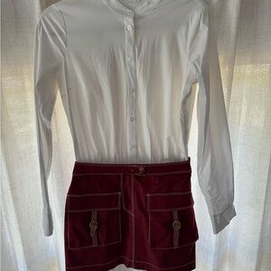 Veronica Beard White Button-Up Blouse